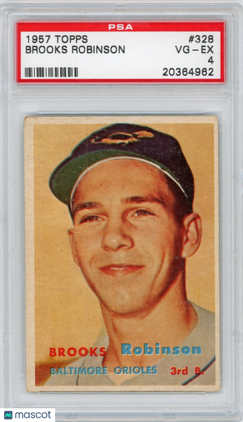 Graded 1957 Topps Brooks Robinson #328 PSA 4 Baseball Card