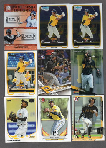 Josh Bell Baseball Card Lot (14) - All Rookies RC Nice Variety Pirates