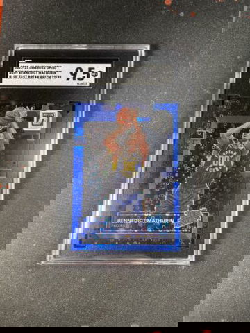 2023-23 Donruss Optic Bennedict Mathurin Rated Rookie Blue Disco /49 SGC 9.5 Mt+