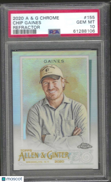 2020 Topps Allen & Ginter Chrome Chip Gaines #155 Refractor PSA 10