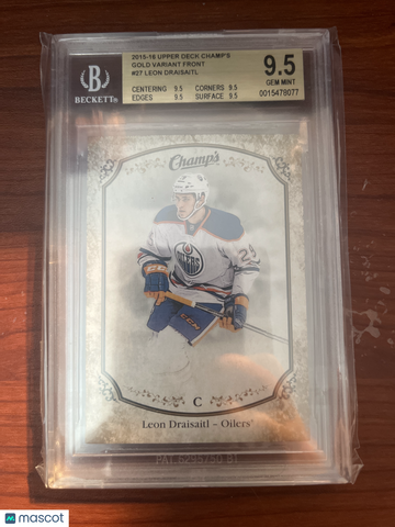 2015-16 Upper Deck Champ's Gold Variant Front Leon Draisaitl #27 BGS 9.5