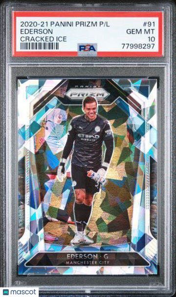 2020 Panini Prizm Premier League Ederson #91 Cracked Ice PSA 10