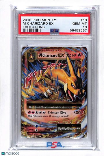 2016 Pokemon Xy Evolutions M Charizard EX Evolutions PSA 10 #13