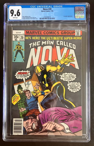 Nova #20 CGC 9.6 White Pages New Case Marvel July 1978