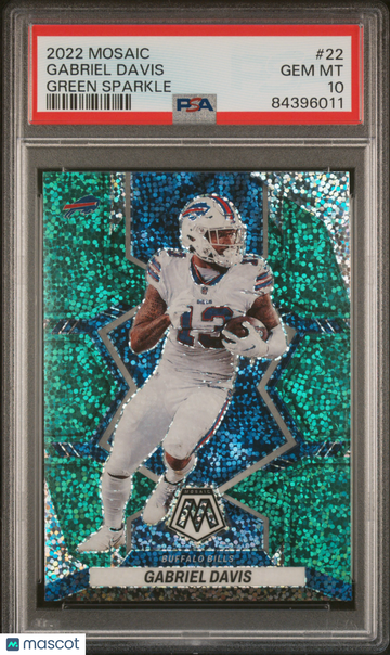 2022 Mosaic Gabriel Davis Green Sparkle PSA 10