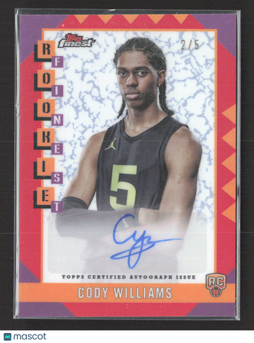 2025 Topps Finest Basketball Cody Williams #RFA-CW /5 RC