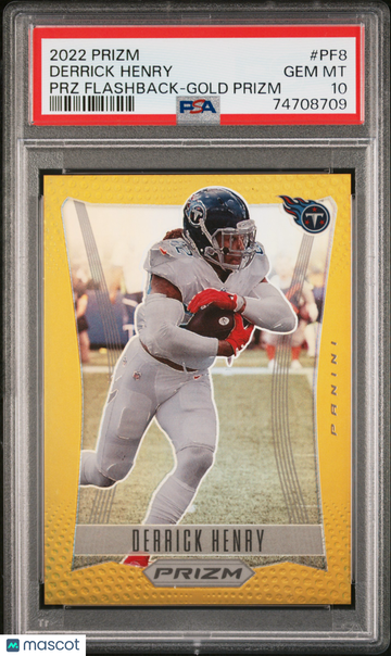 2022 Panini Prizm Prizm Flashback Derrick Henry #PF8 PRZ Gold PSA 10