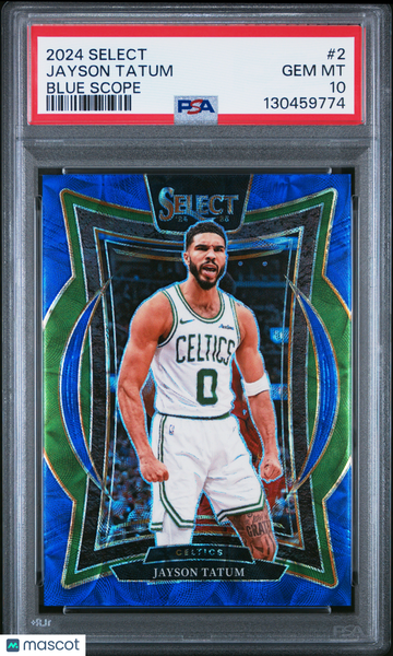 2024 Panini Select Jayson Tatum #2 Blue Scope PSA 10