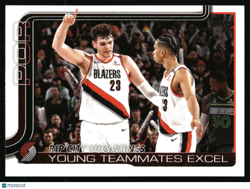 2025-26 Topps Rip City Duo Shines: Young Teammates Excel #289 Season Tip Off Portland Trail Blazers