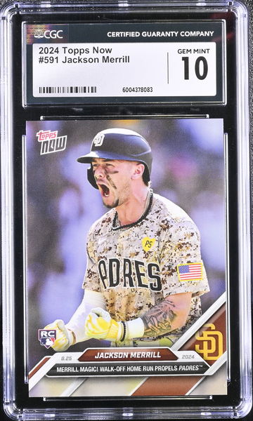 2024 TOPPS JACKSON MERRILL #591 Rookie RC limited print CGC 10