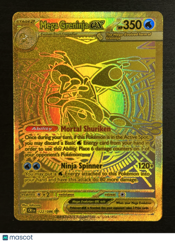 2025 Mega Evolution Chaos Rising Mega Greninja EX Holo Secret Rare #122/86
