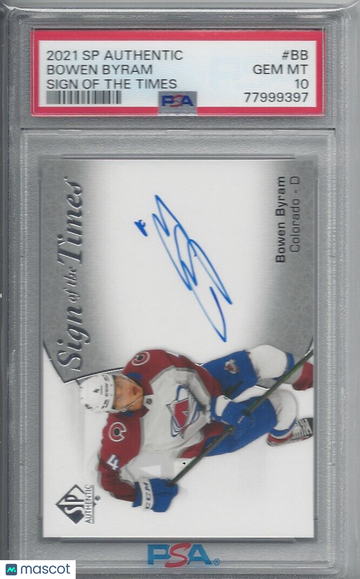 2021 SP Authentic Sign Of The Times Bowen Byram #BB PSA 10