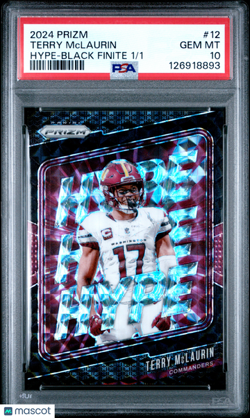 2024 Panini Prizm Hype Terry Mclaurin #12 Black Finite /1 PSA 10