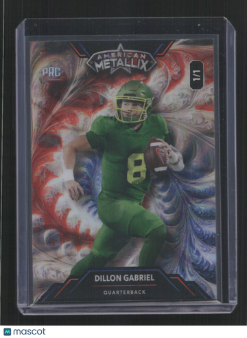 2024 WILD CARD AMERICAN METALLIX DILLON GABRIEL #WMF-DG /1 PRC ROOKIE WILD FRACTAL SN,1/1