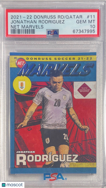 2021 Panini Donruss Road To Qatar Net Marvels Jonathan Rodriguez #11 PSA 10