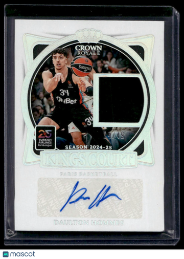 2024-25 Panini Crown Royale Kings Court Daulton Hommes #KCJ-HOM /49 Autograph Patch Panini Authentic