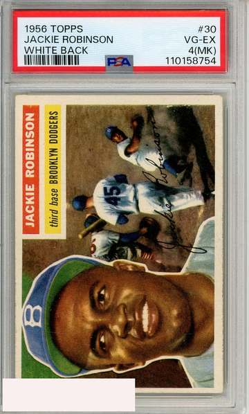 1956 TOPPS JACKIE ROBINSON #30 WHITE BACK PSA 4 VG-EX (MK)