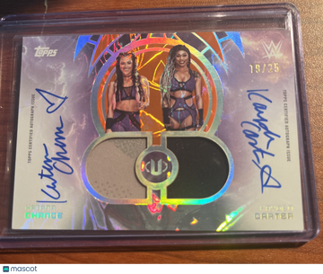 2025 Topps WWE Katana Chance Kayden Carter Orange Short Print Parallel/Variety Memorabilia Insert