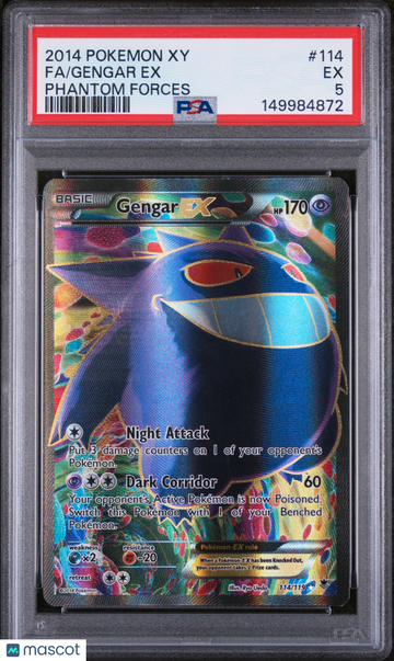 2014 Pokemon Xy Phantom Forces Gengar EX Phantom Forces Fa PSA 5