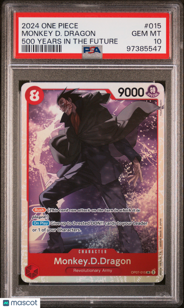 2024 One Piece Op07-500 Years In The Future Monkey D. Dragon Holo Holo PSA 10 #015