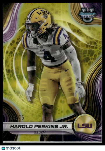 2024 Bowman University Best Harold Perkins Jr. #45 Yellow Refractor /75 SN