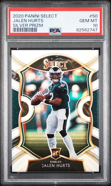 2020 PANINI SELECT JALEN HURTS SILVER PRIZM #50 RC ROOKIE PSA 10