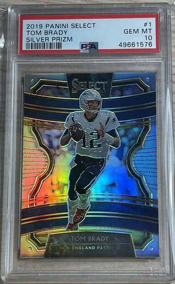 Tom Brady 2019 Panini Select Prizm Concourse Level #1 Patriots Silver Prizm PSA 10 Gem