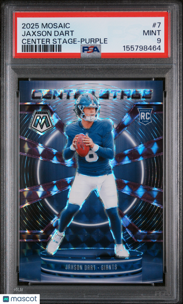 2025 Panini Mosaic Center Stage Jaxson Dart #7 Purple PSA 9