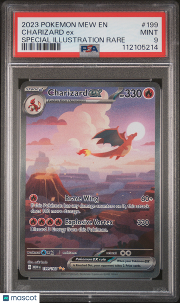 2023 Pokemon Mew EN-151 Charizard EX #199 - PSA 9