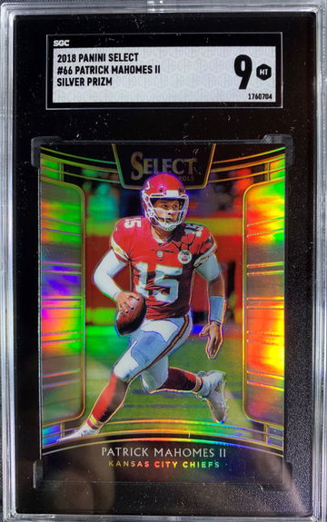 2018 Panini Select Patrick Mahomes II Silver Prizm SGC 9 MT