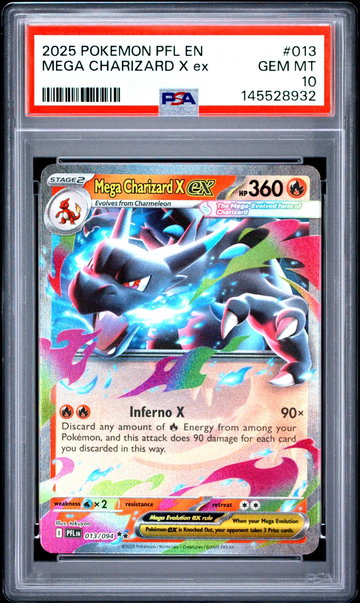 2025 Pokemon Mega Evolution Phantasmal Flames Mega Charizard X Ex #013 PSA 10