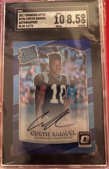 2017 Donruss Optic Curtis Samuel #196 Autographed Blue 12/75