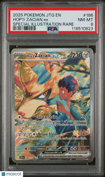 Journey Together Hop's Zacian EX PSA 8 #186