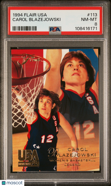 1994 Flair Usa Basketball Carol Blazejowski #113 PSA 8