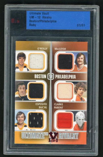 In The Game Inc. Ultimate Memorabilia UM-12 O'Reilly MacLeish Esposito Clarke Bucyk Parent Rivalry Ruby 01/01 Boston/Philadelphia