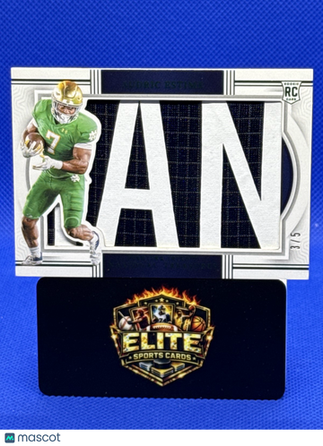 2024 Panini National Treasures Collegiate Audric Estime #RS-AEE Rookie Silhouettes Bowl Logo SN MEM