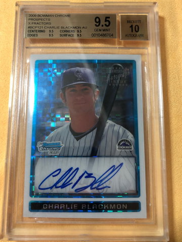 Charlie Blackmon 2009 BC xfractor auto True Gem