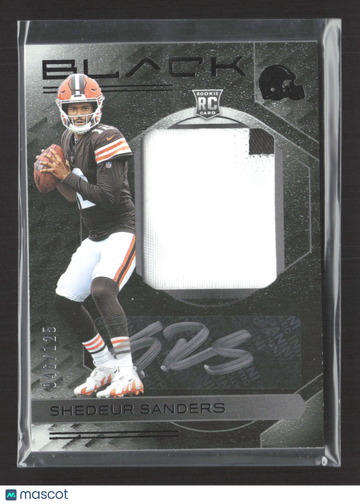 2025 Panini Black Football Shedeur Sanders #RKPA-SSS RC Patch Auto