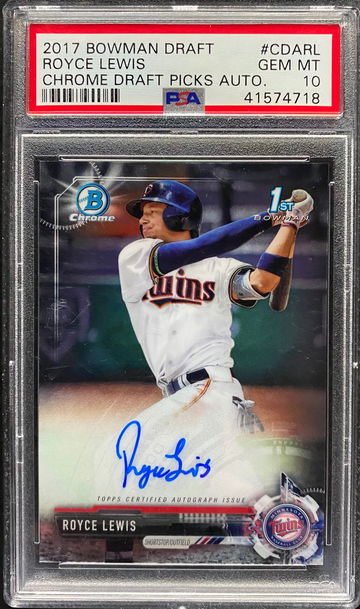 2017 ROYCE LEWIS 1st Bowman Chrome Draft Auto RC - PSA 10 - Gem Mint