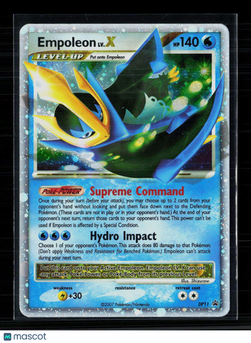 2007 Diamond & Pearl Empoleon LV.X Holo Black Star Promo #DP11