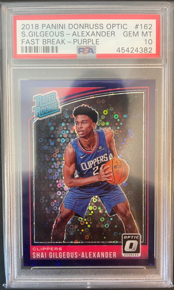 2018 Shai Gilgeous Alexander SGA Optic Fast Break Purple /95 PSA 10