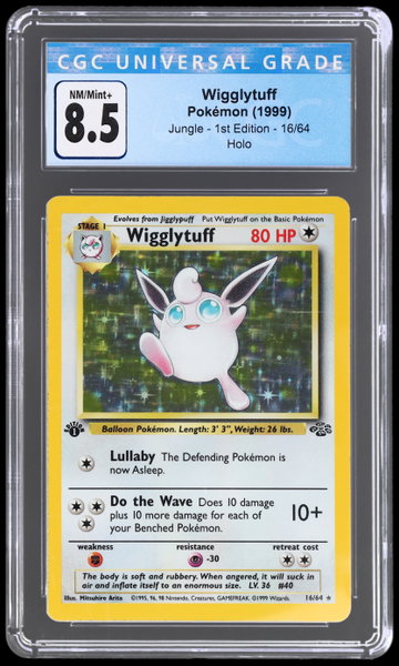 1999 Pokemon Jungle Wigglytuff 1st Edition Holo CGC 8.5