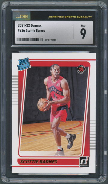 2021-22 Donruss Scottie Barnes Rated Rookie #236 Toronto Raptors - CSG Mint 9