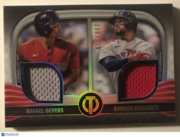 Rafael Devers Xander Bogaerts 2022 Topps Tribute Dual Relic SP #196/199 DR2-DB