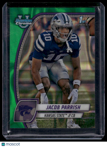 2024 Bowman University Chrome Jacob Parrish #82 Green Lava Refractor SN