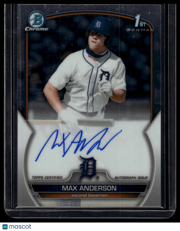 2023 Bowman Draft Max Anderson #CDA-MA Chrome Prospect Autographs AU