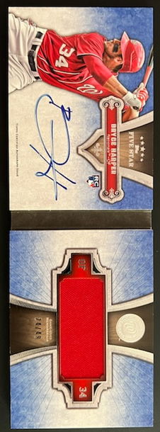 2012 Topps Five Star Bryce Harper RC Auto/Patch RPA /49