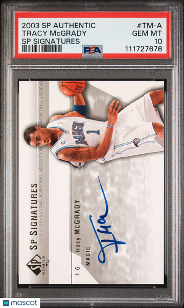 2003 SP Authentic SP Signatures Tracy Mcgrady #TM-A Autograph Signed on card Auto PSA 10