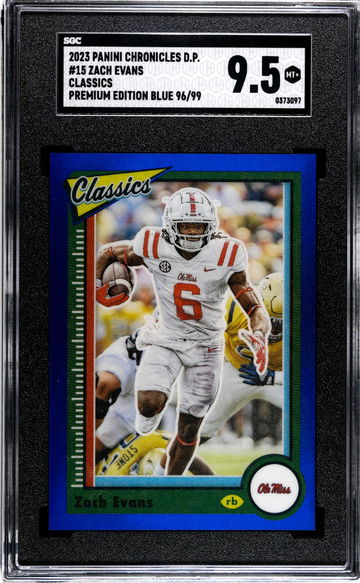 2023 Panini Chronicles Draft Picks #15 Zach Evans Classics PremiumEd. Blue 96/99 SGC 9.5