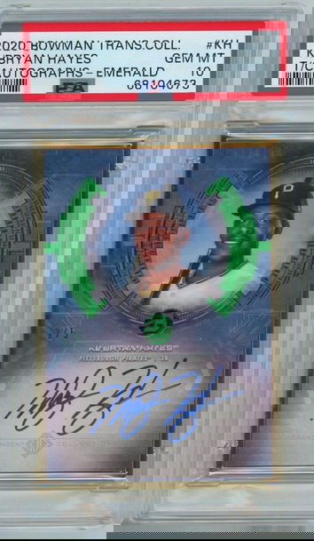 2020 Bowman Ke'Bryan Hayes T/C Autographs Emerald #KH PSA 10 P1296